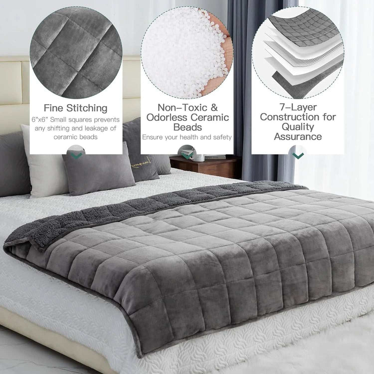 20 Lb Fleece Weighted Blankets for Adults