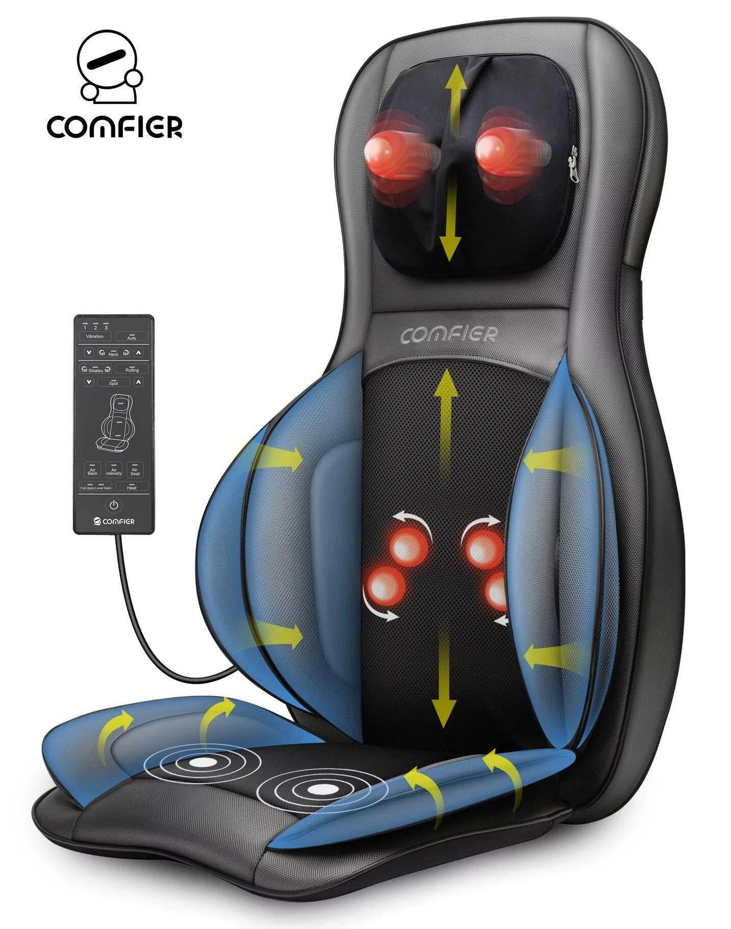 Heated Compression Seat Cushion with Lumbar Support - CalmCore