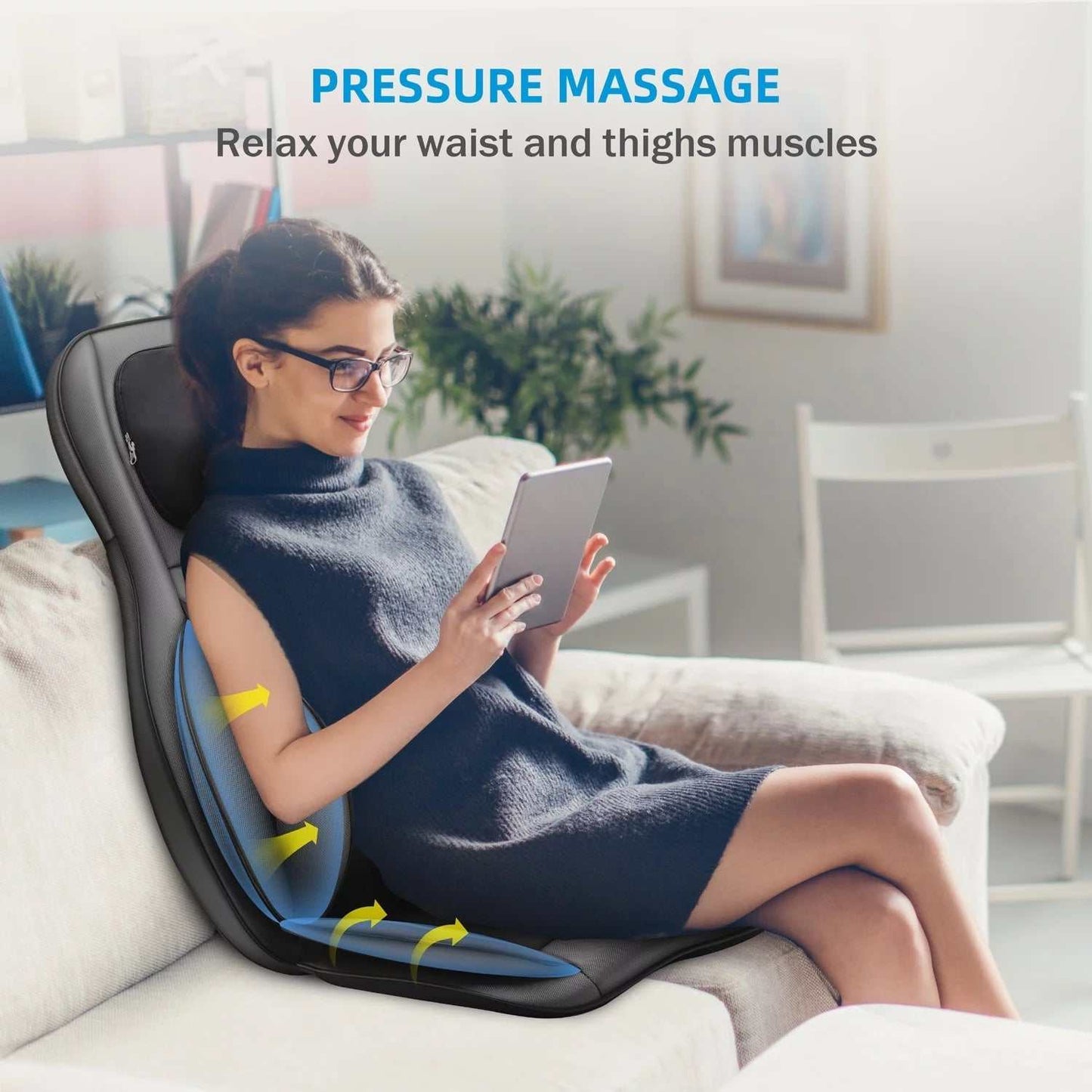 Heated Compression Seat Cushion with Lumbar Support - CalmCore