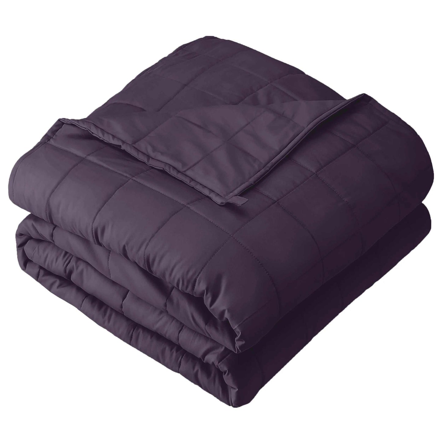 Light 7lb home weighted blanket in dark purple, designed for anxiety relief and gentle pressure therapy