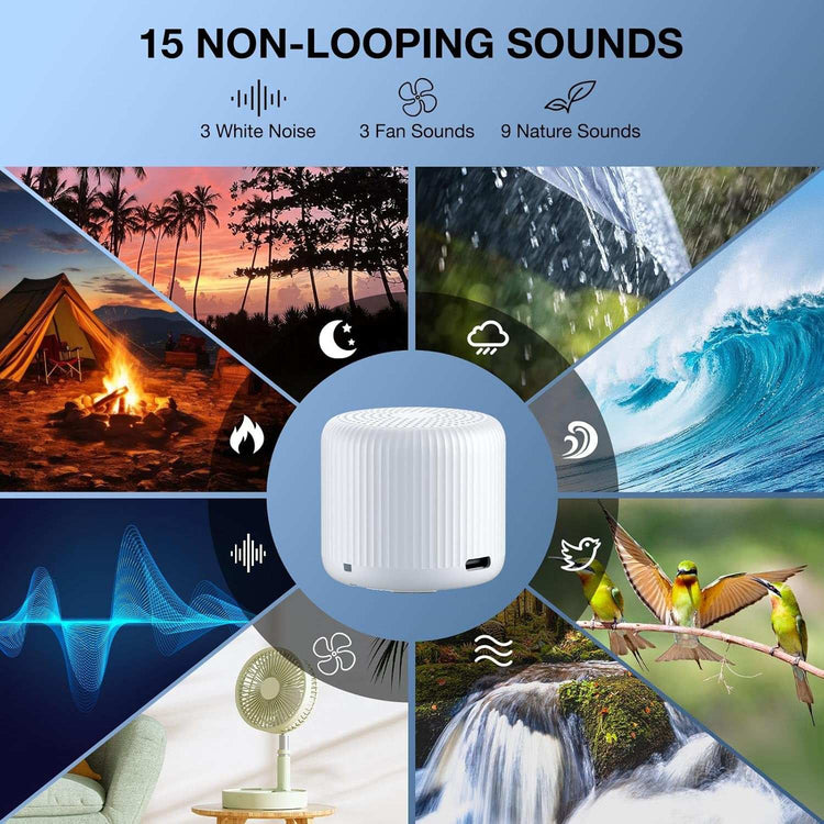 LEICEX Portable Sound Machine – 15 Soothing Sounds for Sleep, Privacy & Relaxation Anywhere!