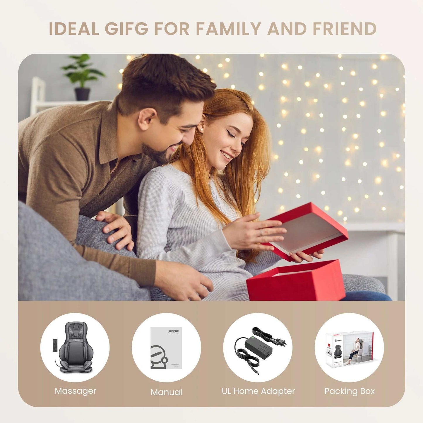 Heated Compression Seat Cushion with Lumbar Support - CalmCore