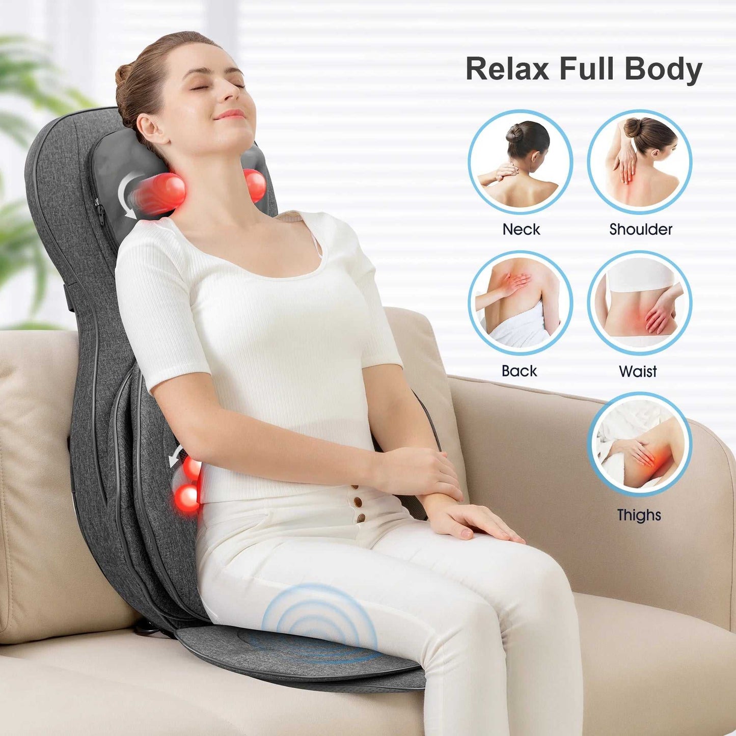 Heated Compression Seat Cushion with Lumbar Support - CalmCore