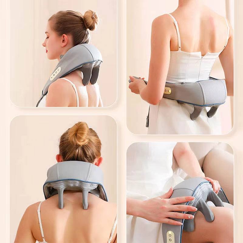 Electric Heat Neck Massage Wireless Neck and Shoulder Kneading Massage Pillow Pain Relief Kneading Squeeze Muscles Massage