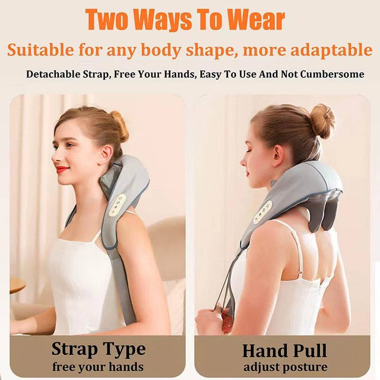 Electric Heat Neck Massage Wireless Neck and Shoulder Kneading Massage Pillow Pain Relief Kneading Squeeze Muscles Massage