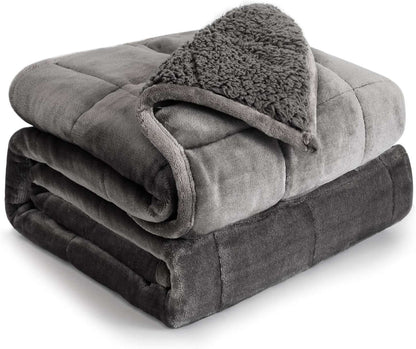 Bare Weighted Blanket in soft gray, featuring plush texture for calming, breathable comfort and restful sleep.