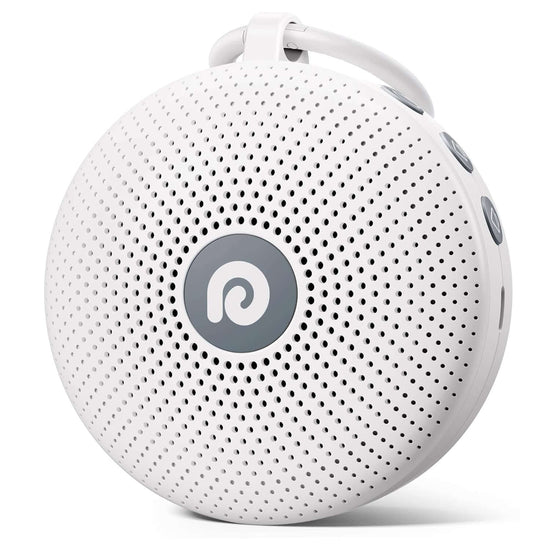 Dreamegg White Noise Machine with portable design, featuring a control panel and 29 soothing sound options for better sleep.