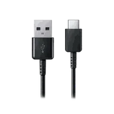 Black USB cable with standard USB-A and USB-C connectors for data transfer and charging.