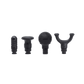 Set of four massage gun attachments for deep tissue therapy, suitable for various muscle relief techniques.