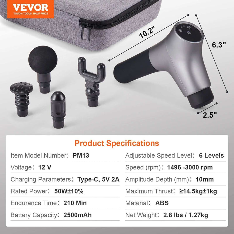 VEVOR Deep Tissue Massage Gun for Ultimate Muscle Relief - Revitalize & Recharge