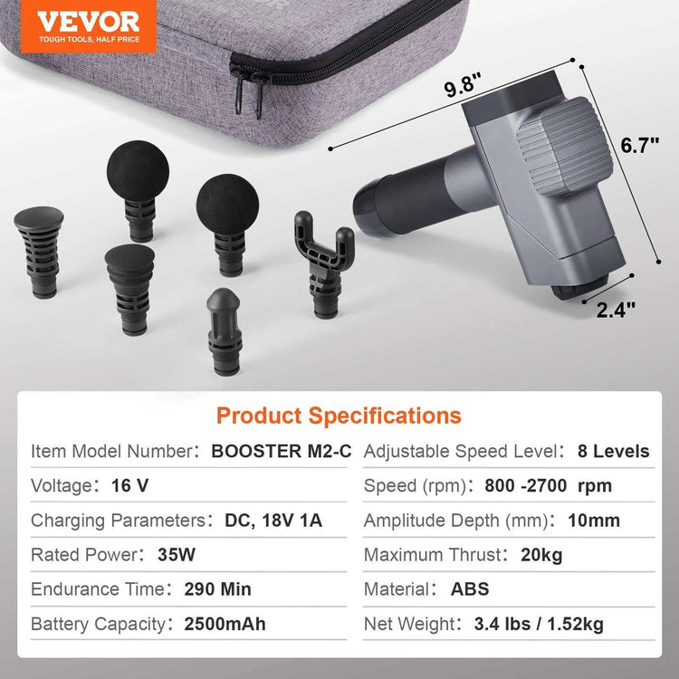 VEVOR Deep Tissue Massage Gun - Revitalize Your Body – Power Through Muscle Fatigue
