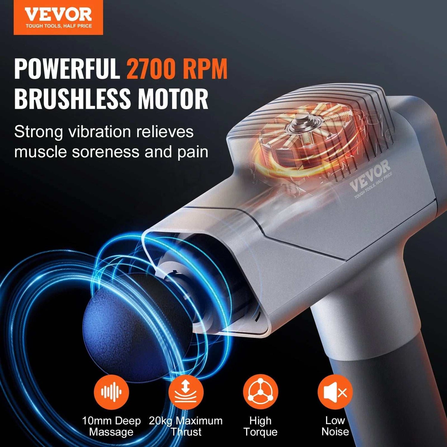 VEVOR Deep Tissue Massage Gun - Revitalize Your Body – Power Through Muscle Fatigue