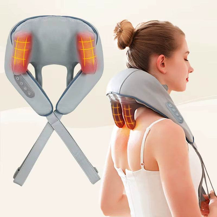Electric Heat Neck Massage Wireless Neck and Shoulder Kneading Massage Pillow Pain Relief Kneading Squeeze Muscles Massage