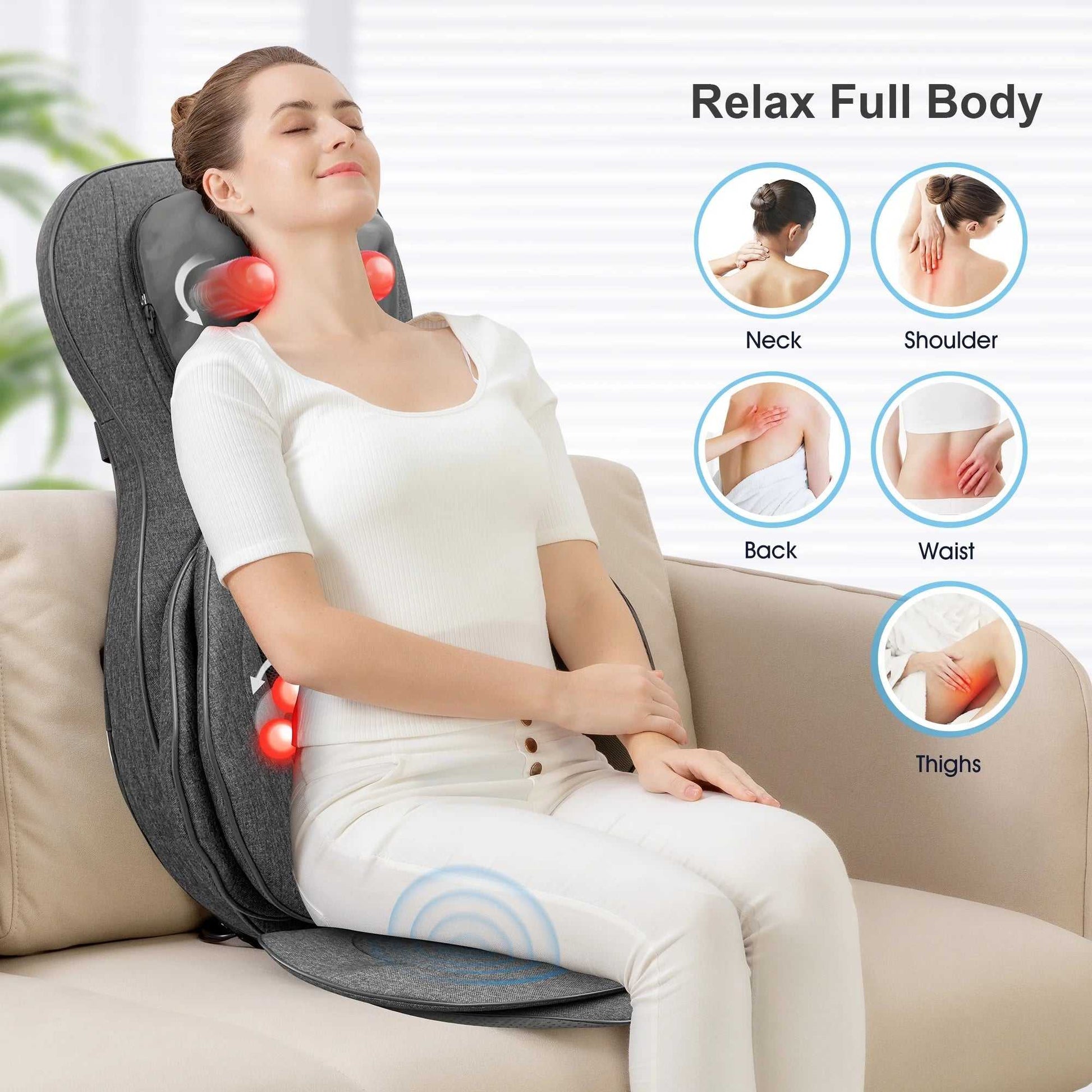 Heated Compression Seat Cushion with Lumbar Support - CalmCore