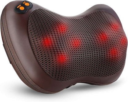 Back Massager, Shiatsu Kneading Electric Neck Massager Pillow with 8 Heated Rollers for Back, Neck, Lower Back and Shoulders, Perfect Surprise Gift for Dad/Mom/Men/Women